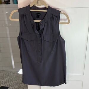 J. Crew Factory Dark Gray Sleeveless Blouse